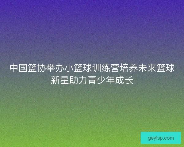 中国篮协举办小篮球训练营培养未来篮球新星助力青少年成长