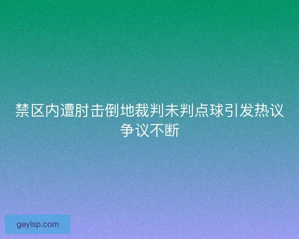 禁区内遭肘击倒地裁判未判点球引发热议争议不断